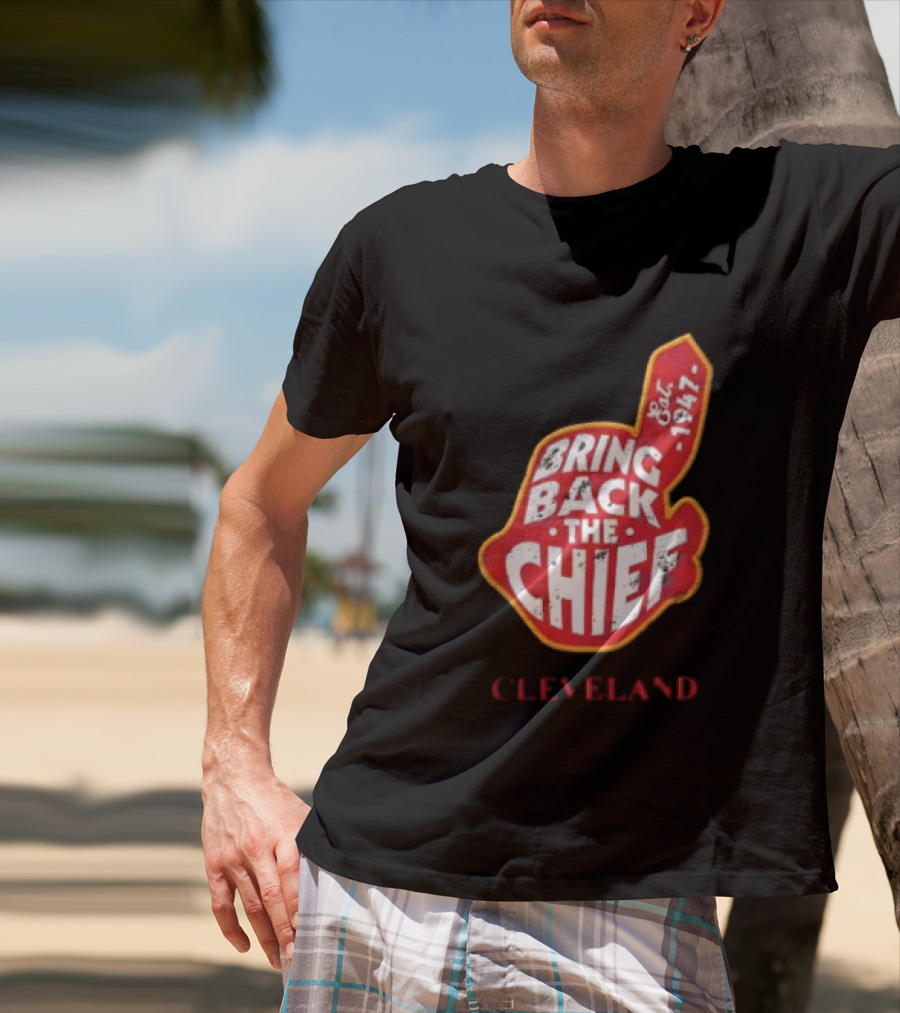 Bring Back The Chief Est. 1947 Foam Finger Red Yellow Cleveland T-Shirt