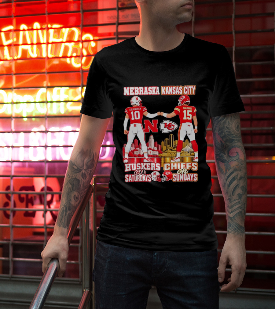 Nebraska Huskers Colandrea Saturdays Kansas City Chiefs Mahomes Sundays T-Shirt