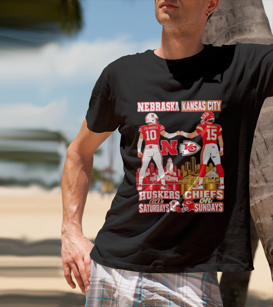 Nebraska Huskers Colandrea Saturdays Kansas City Chiefs Mahomes Sundays T-Shirt