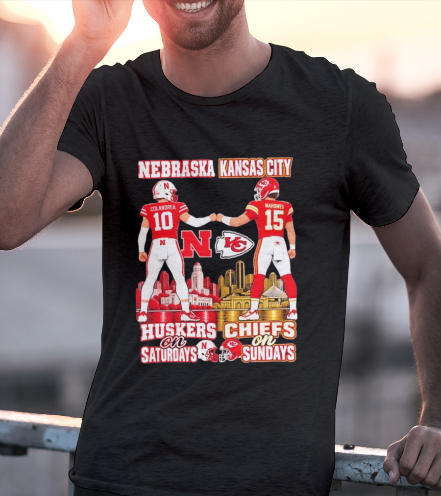 Nebraska Huskers Colandrea Saturdays Kansas City Chiefs Mahomes Sundays T-Shirt