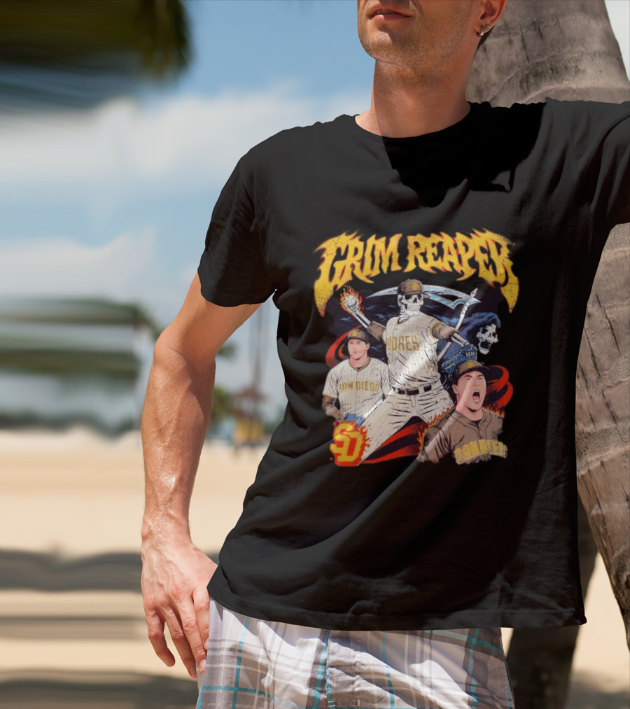 Grim Reaper Padres San Diego Baseball SD T-Shirt