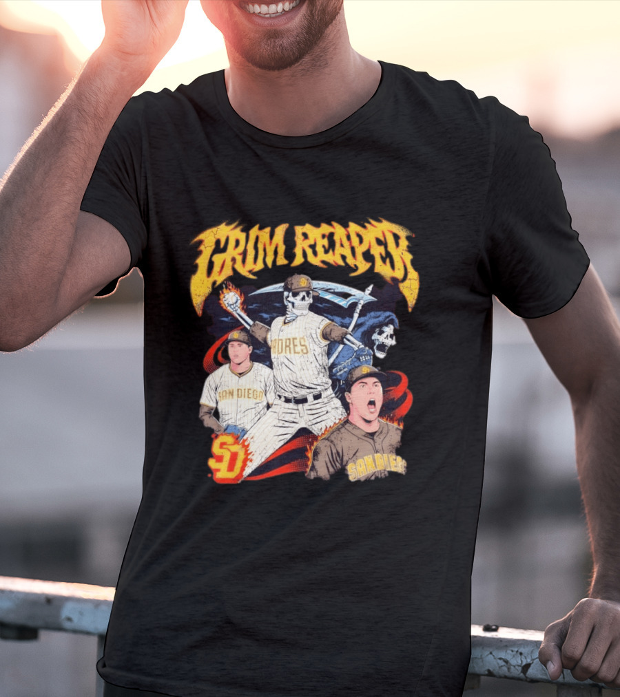 Grim Reaper Padres San Diego Baseball SD T-Shirt