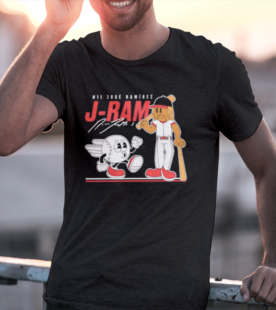 J Ram José Ramírez Number 11 Cleveland Guardians Baseball Cartoon Characters T-Shirt
