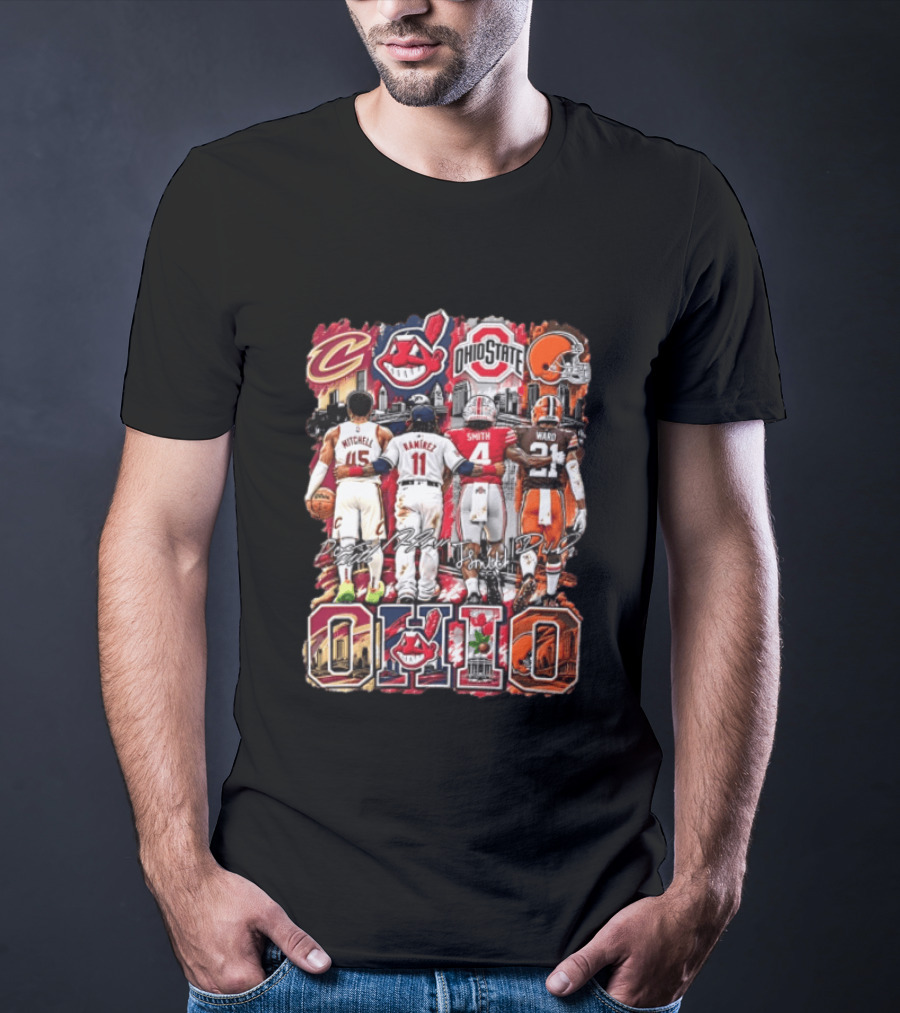 Ohio Cavaliers Guardians Buckeyes Browns Mitchell Ramirez Smith Ward T-Shirt