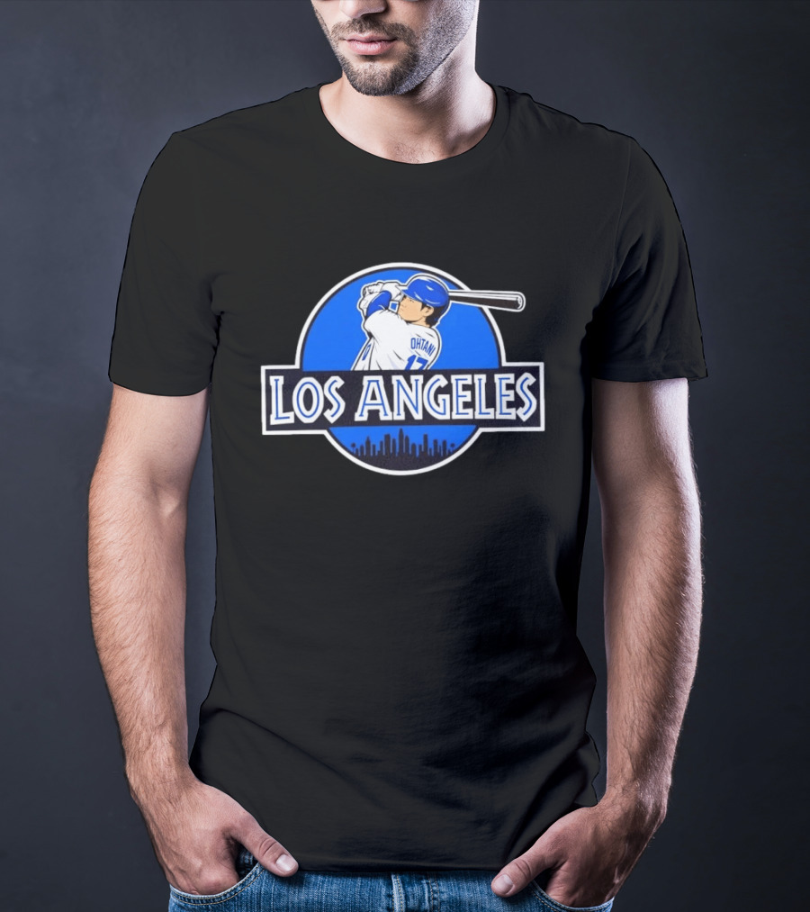 Kike Hernandez Jurassic World Los Angeles Dodgers Baseball Los Angeles Ohtani 17 T-Shirt