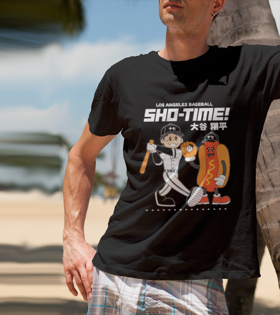 Los Angeles Baseball Sho Time Shohei Ohtani Hotdog T-Shirt