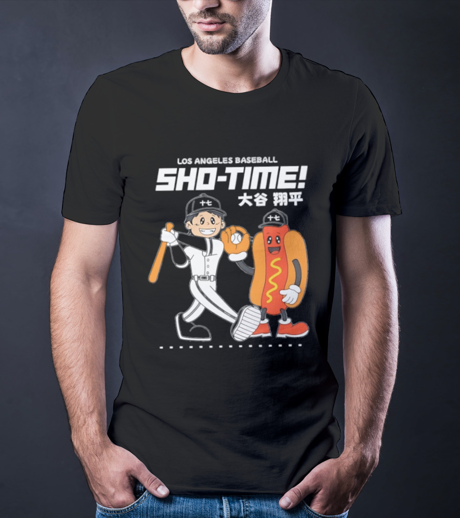Los Angeles Baseball Sho Time Shohei Ohtani Hotdog T-Shirt