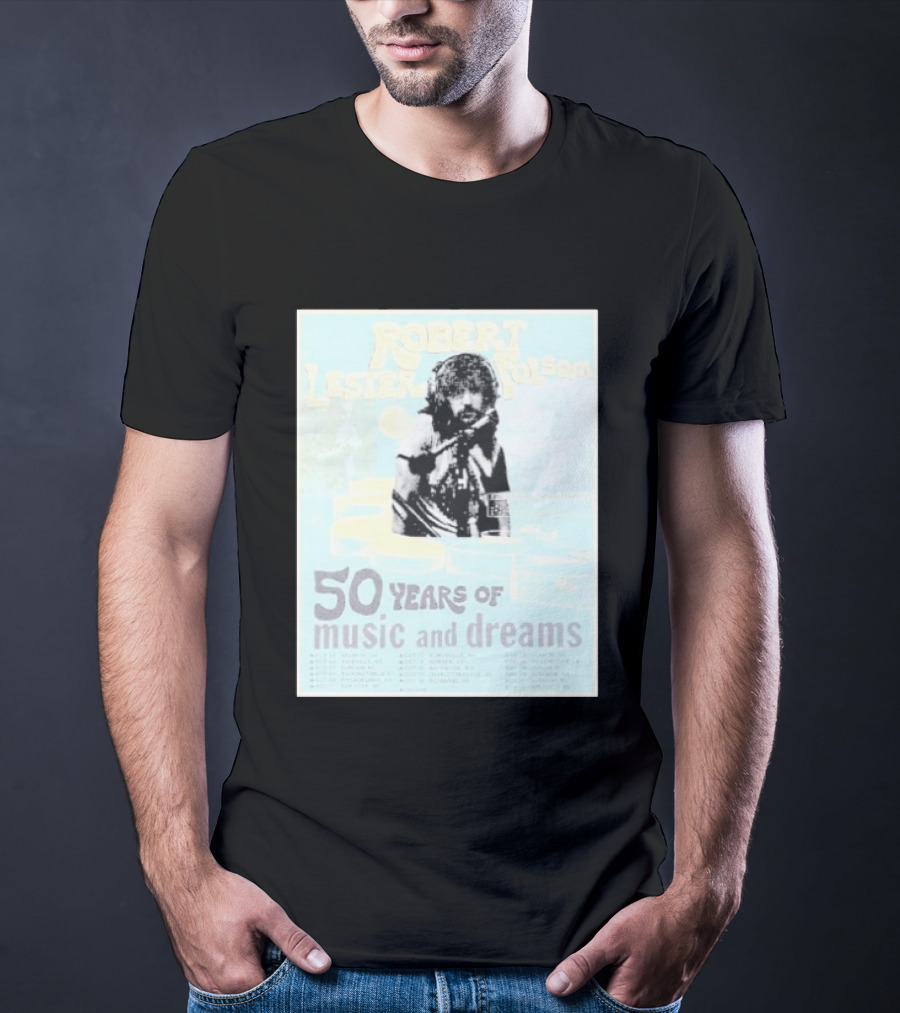 Robert Lester Folsom 50 Years Of Music And Dreams Tour 2026 Atlanta GA To Brussels BE Dates Short Black T-Shirt