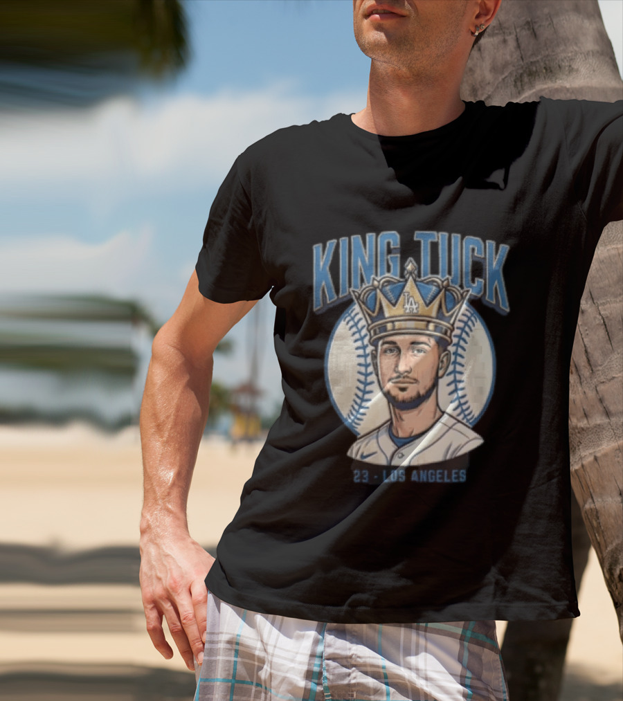 King Tuck Los Angeles Dodgers 23 Baseball Crown T-Shirt
