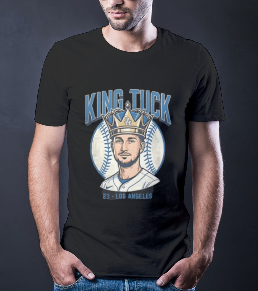 King Tuck Los Angeles Dodgers 23 Baseball Crown T-Shirt