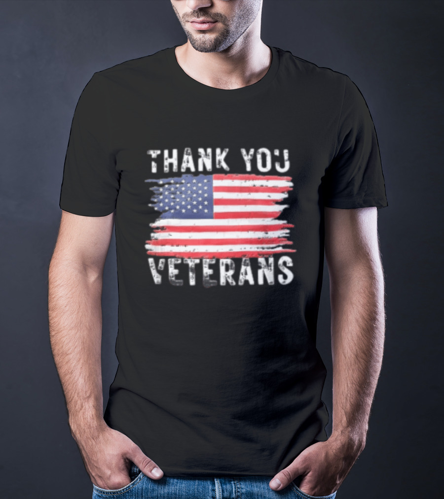 Thank You Veterans American Flag Appreciation T-Shirt