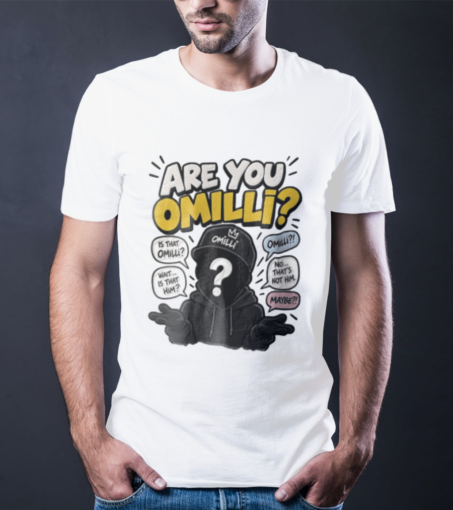 Are You Omilli Mystery Creator Streamer Iconic Question Marks And Quotes T-Shirt