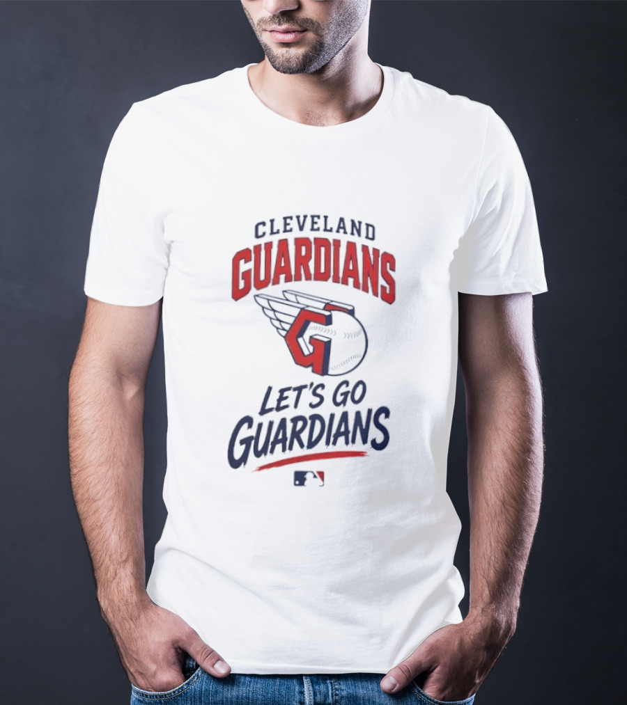 Cleveland Guardians Let's Go Guardians Winged Baseball MLB T-Shirt