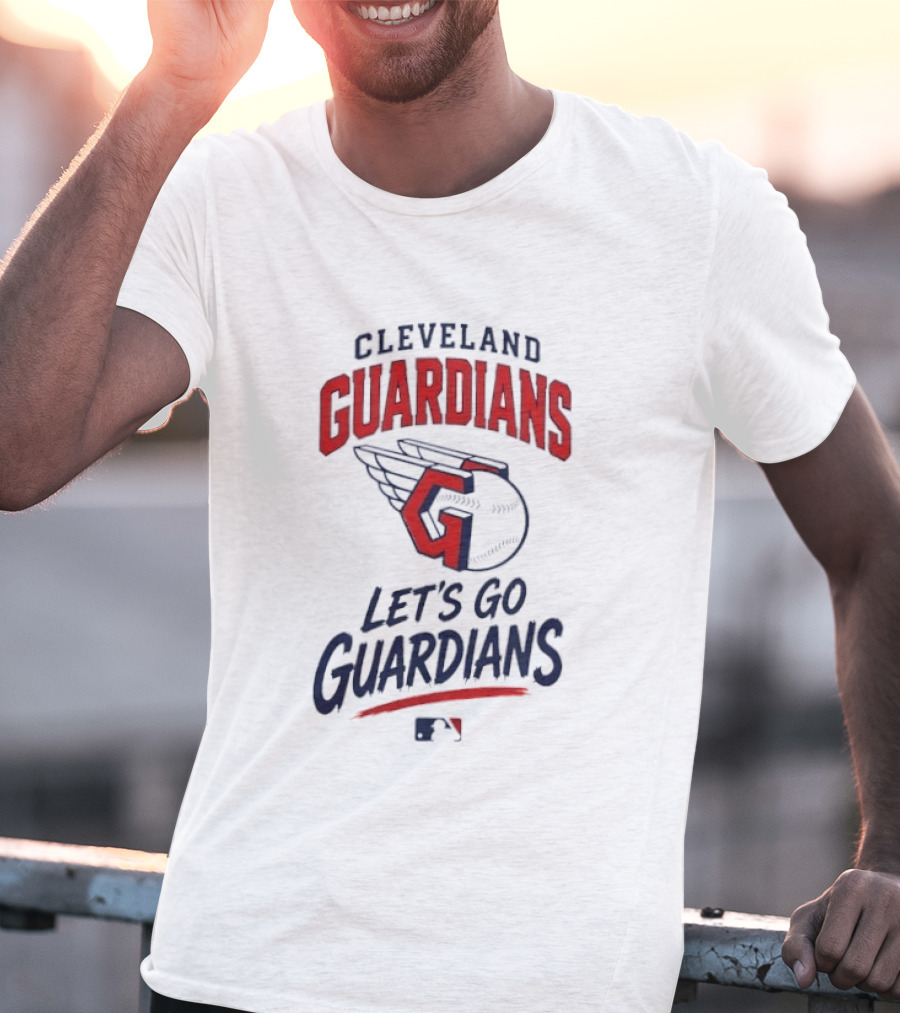 Cleveland Guardians Let's Go Guardians Winged Baseball MLB T-Shirt