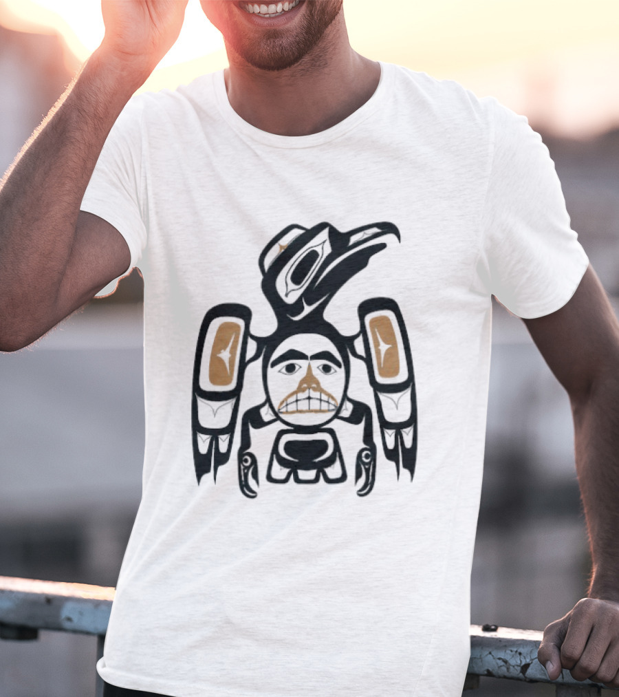 Jennifer Lawrence Turquoise Tribal Art Bird Totem T-Shirt