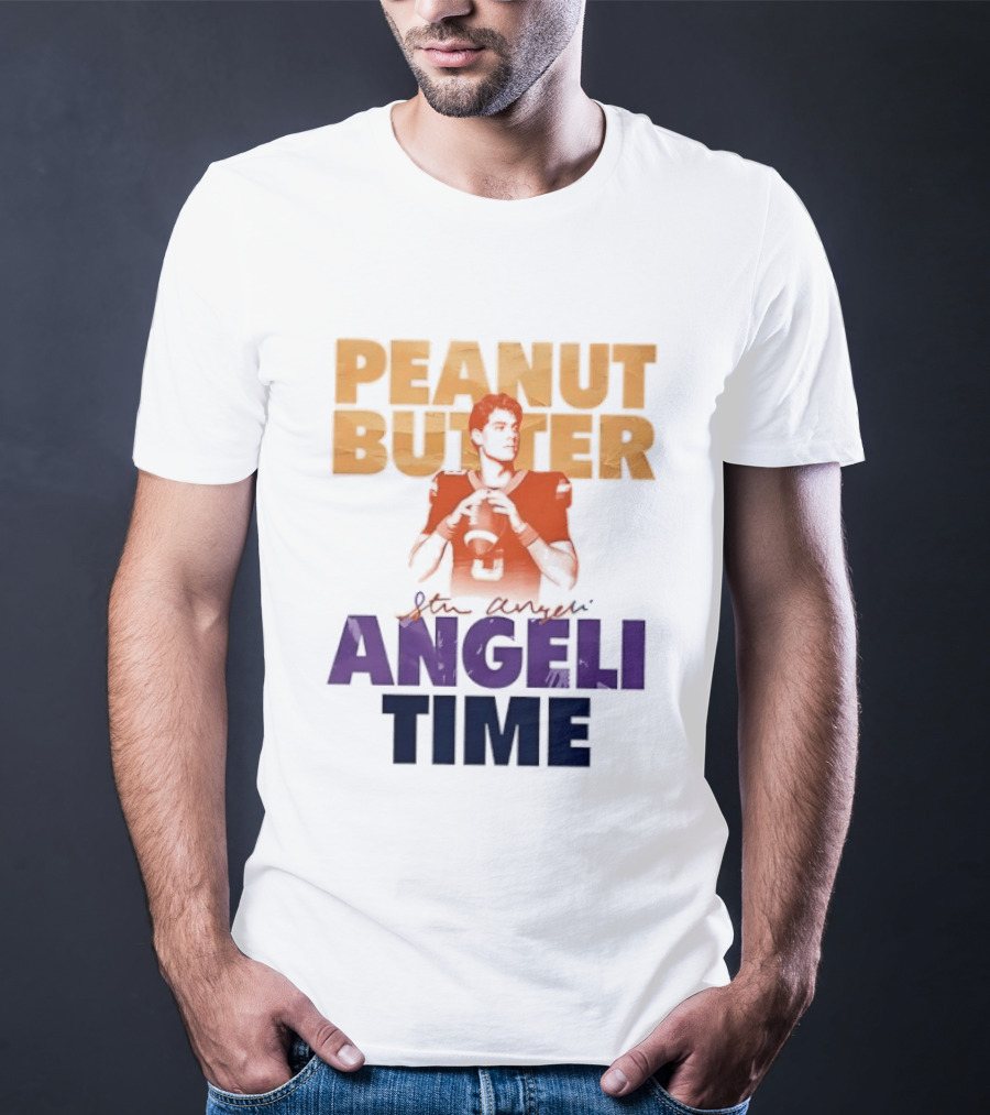 Peanut Butter Steve Angeli Time Football Player Holding Ball T-Shirt