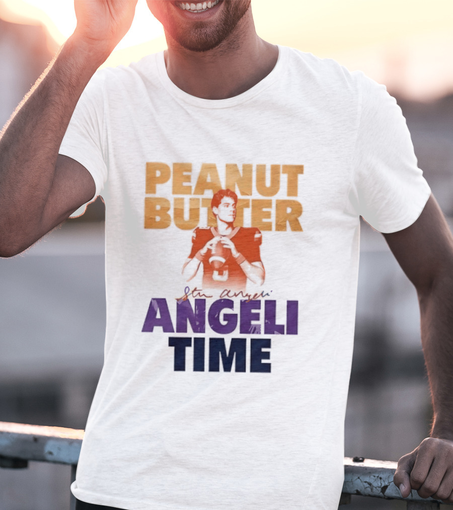 Peanut Butter Steve Angeli Time Football Player Holding Ball T-Shirt