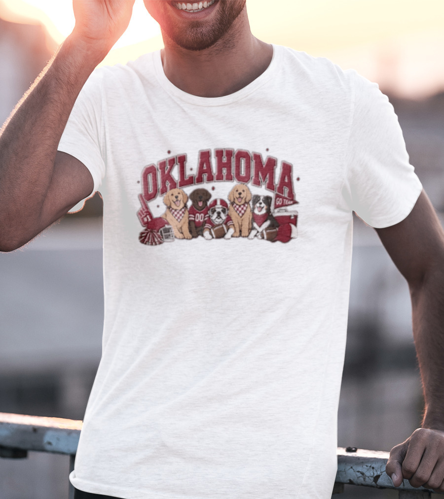 Oklahoma Sooners Go Team Dogs In Football Jerseys T-Shirt