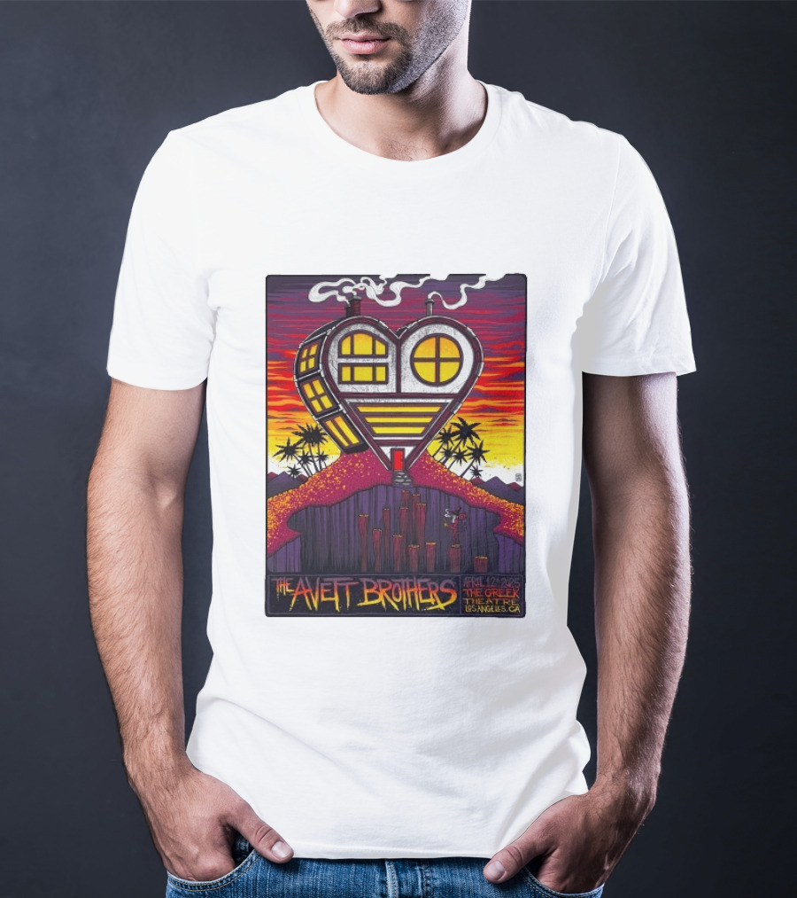 The Avett Brothers Heart Shaped House Greek Theater Los Angeles CA April 12 2025 T-Shirt