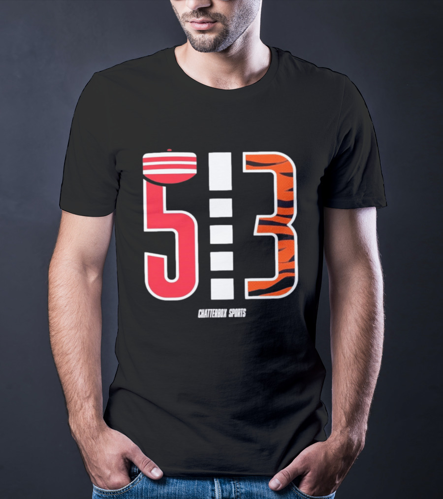 513 Cincinnati Bengals Helmet Tiger Stripes Chatterbox Sports T-Shirt