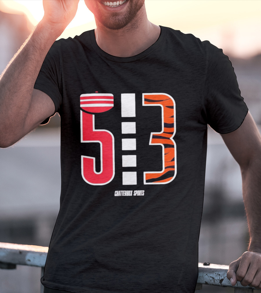 513 Cincinnati Bengals Helmet Tiger Stripes Chatterbox Sports T-Shirt
