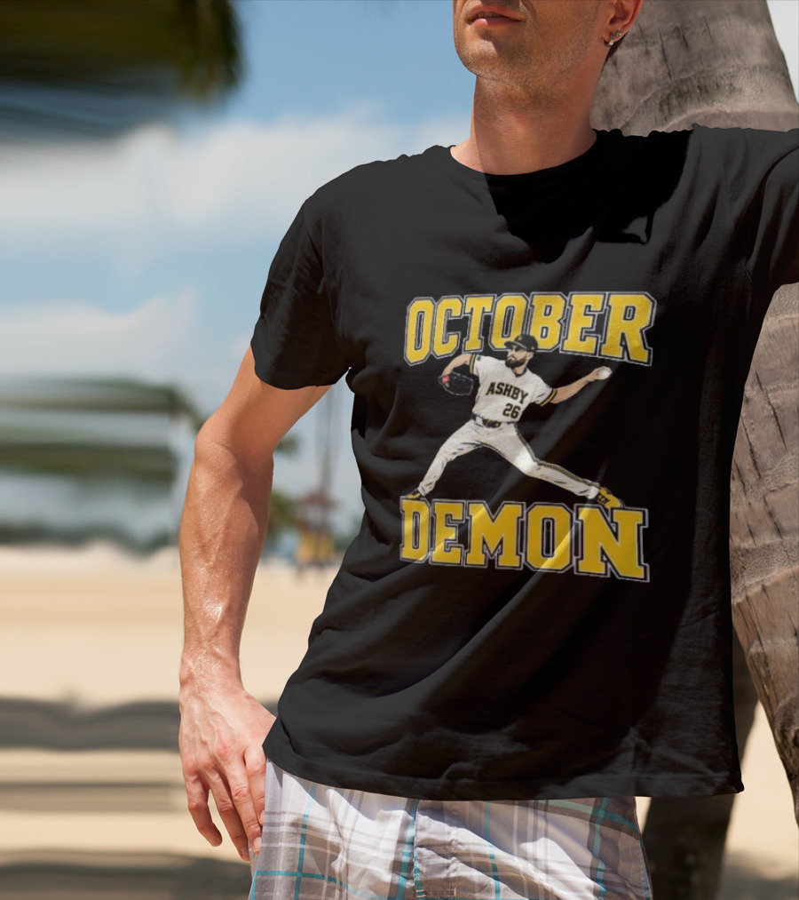 Aaron Ashby October Demon Pitcher 26 Baseball Player T-Shirt