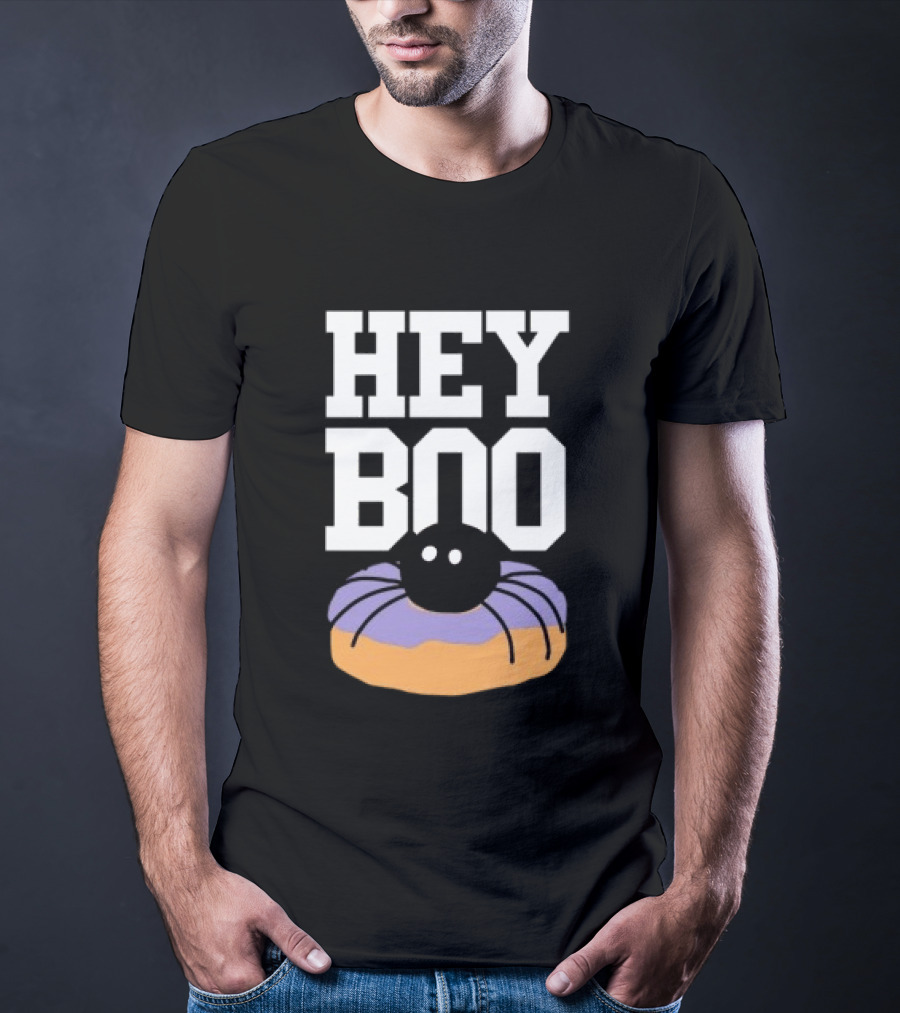 Hey Boo Spider On Donut Halloween Fun T-Shirt
