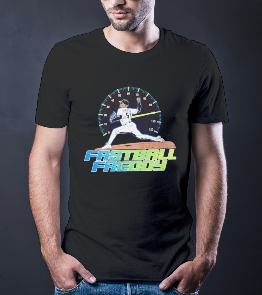 Fastball Freddy Peralta 51 Baseball Player Pitcher Speedometer T-Shirt