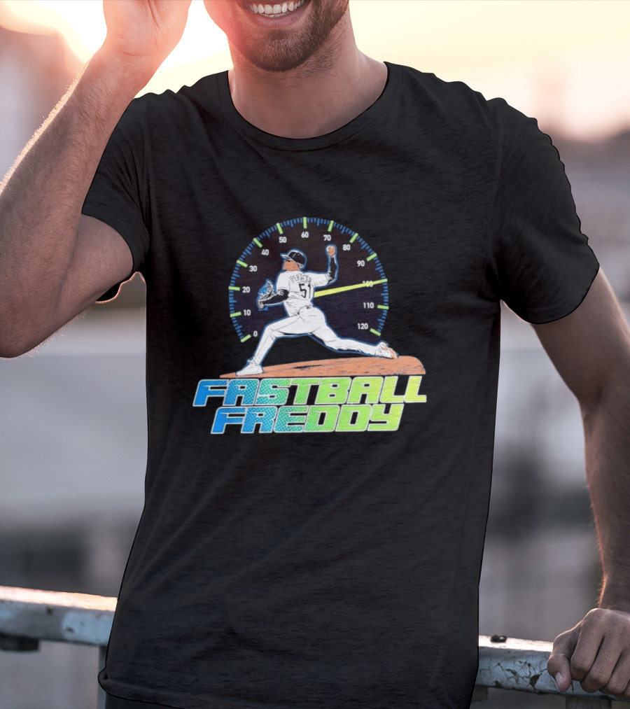 Fastball Freddy Peralta 51 Baseball Player Pitcher Speedometer T-Shirt