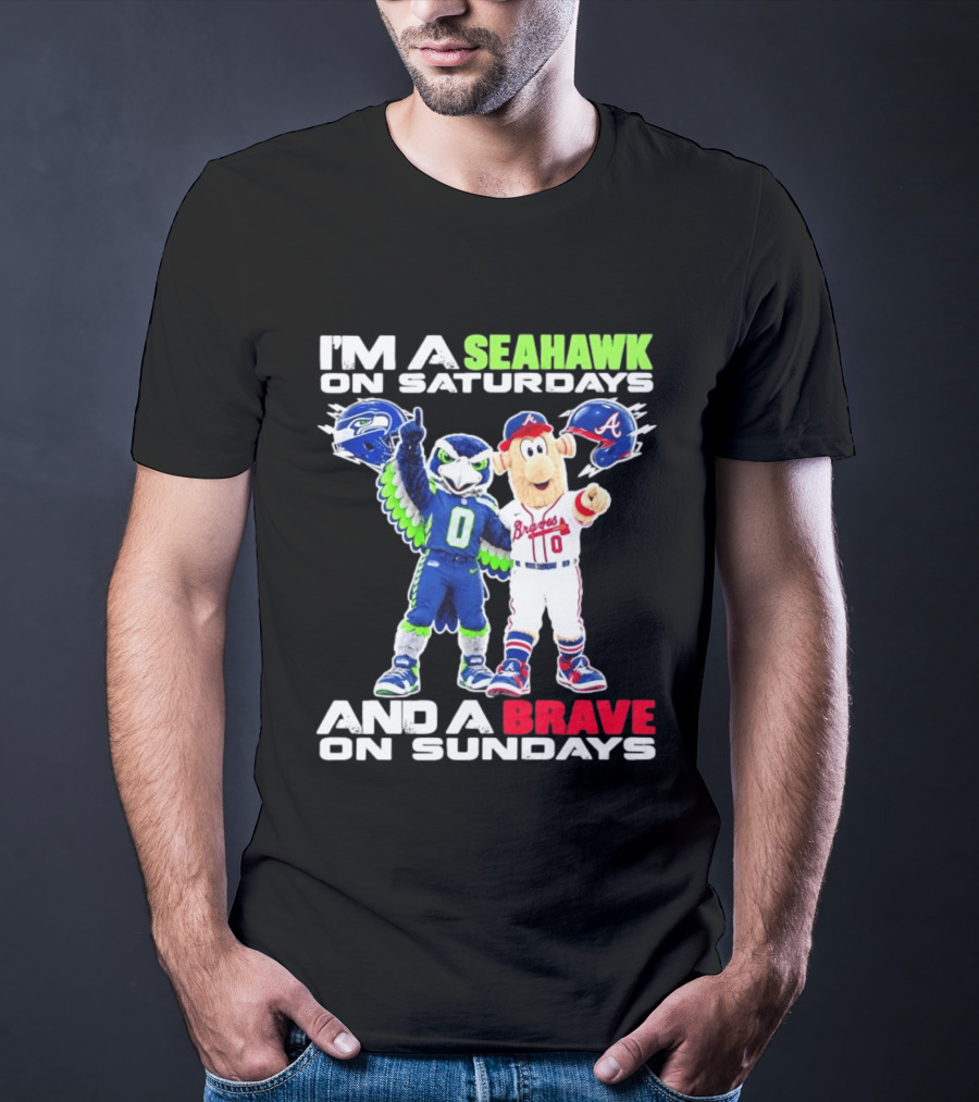 I'm A Seahawk On Saturdays And A Brave On Sundays T-Shirt