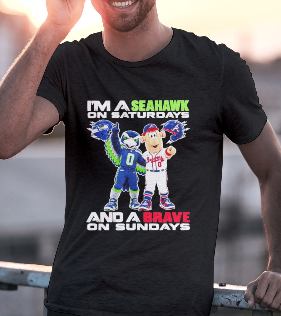 I'm A Seahawk On Saturdays And A Brave On Sundays T-Shirt