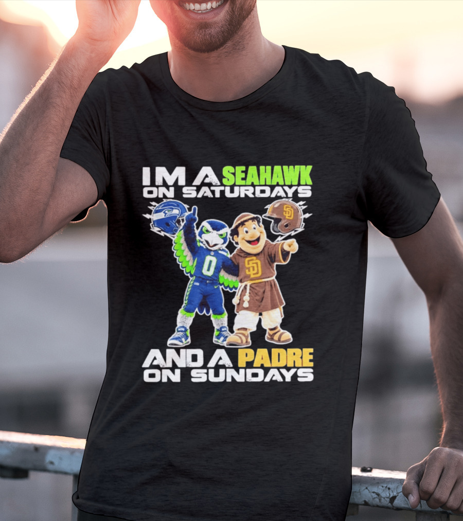 I'm A Seahawk On Saturdays And A Padre On Sundays T-Shirt