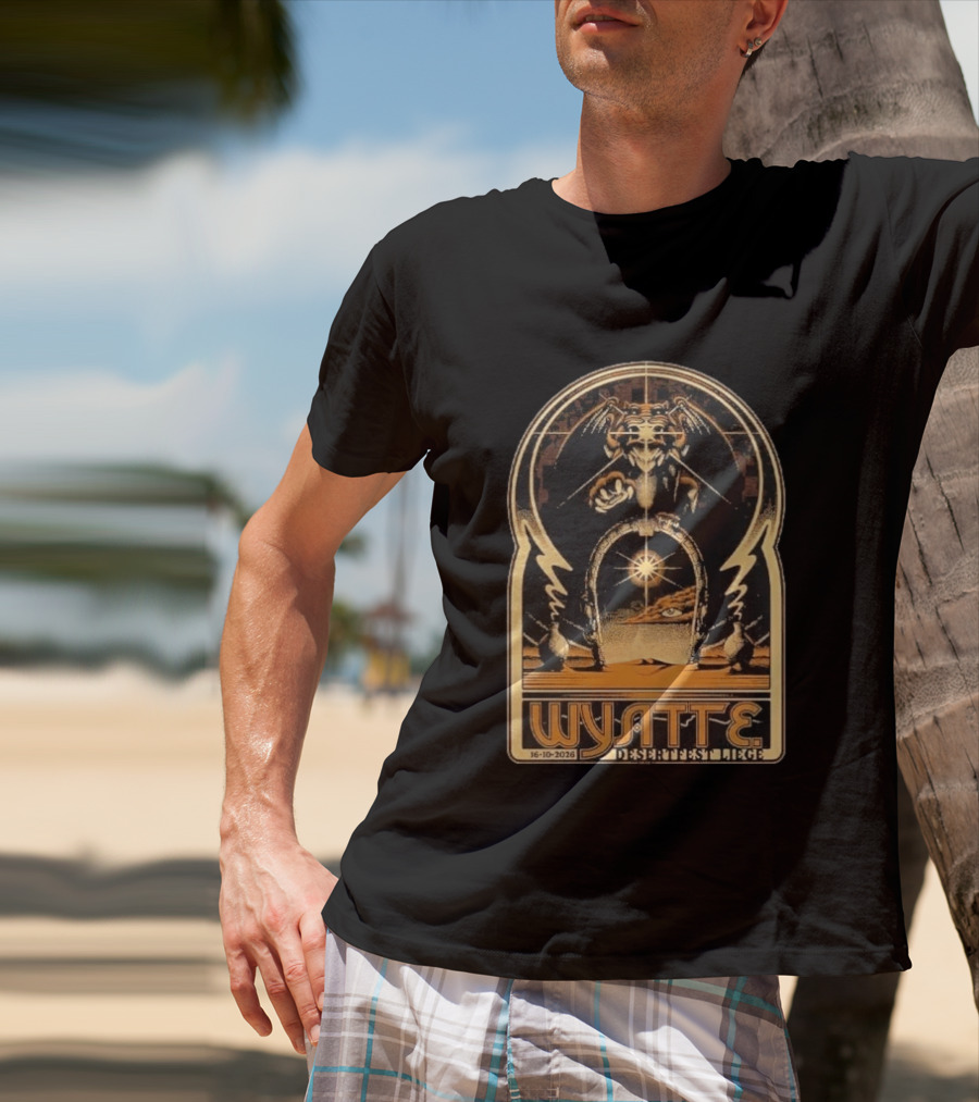 Wyatt E. Band Desertfest Belgium 2026 Liege October 16 Fantasy Dragon Portal Art Deco T-Shirt