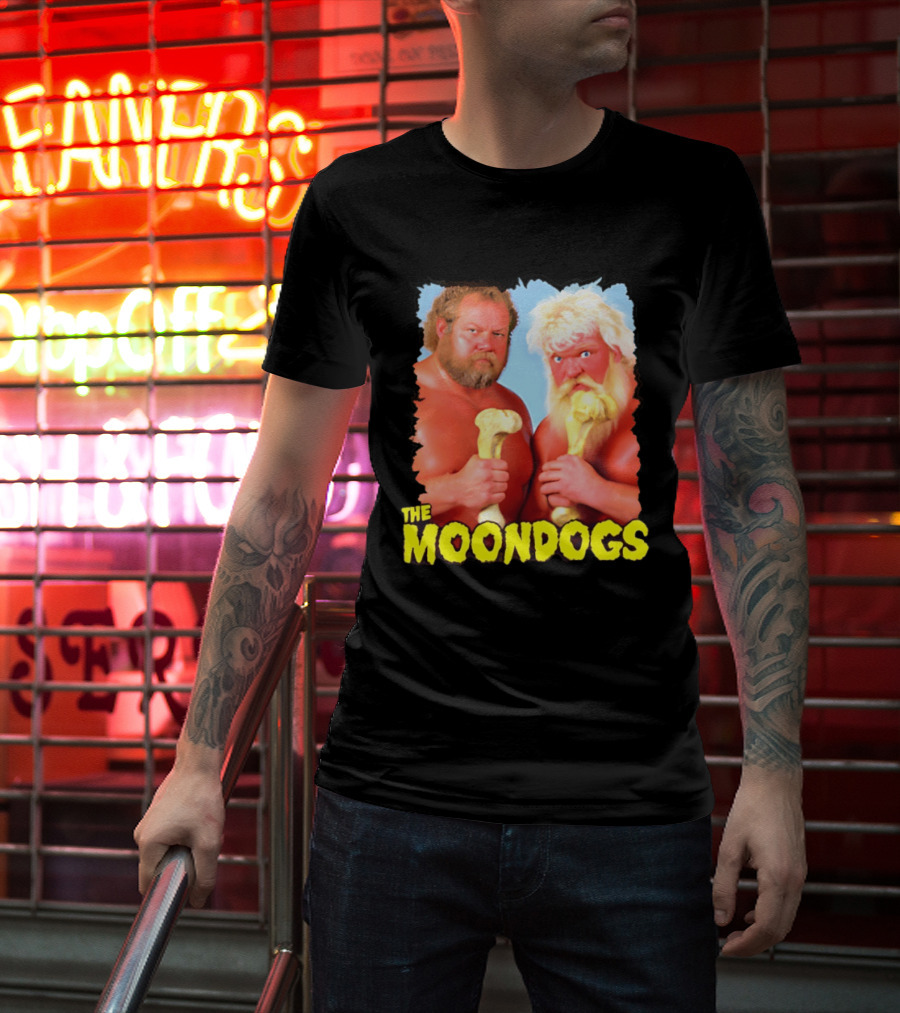 The Moondogs Wrestling Tag Team Iconic Bone Props T-Shirt