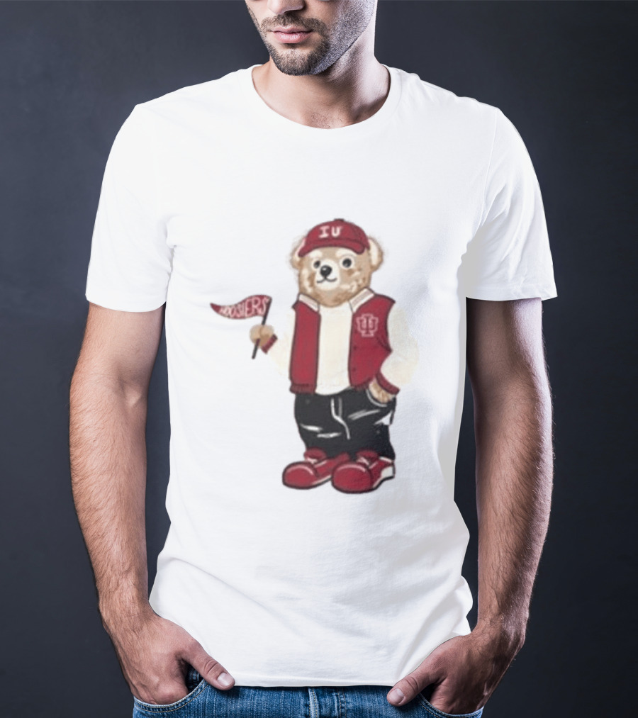 Indiana Hoosiers Polo Bear IU Jacket And Cap T-Shirt
