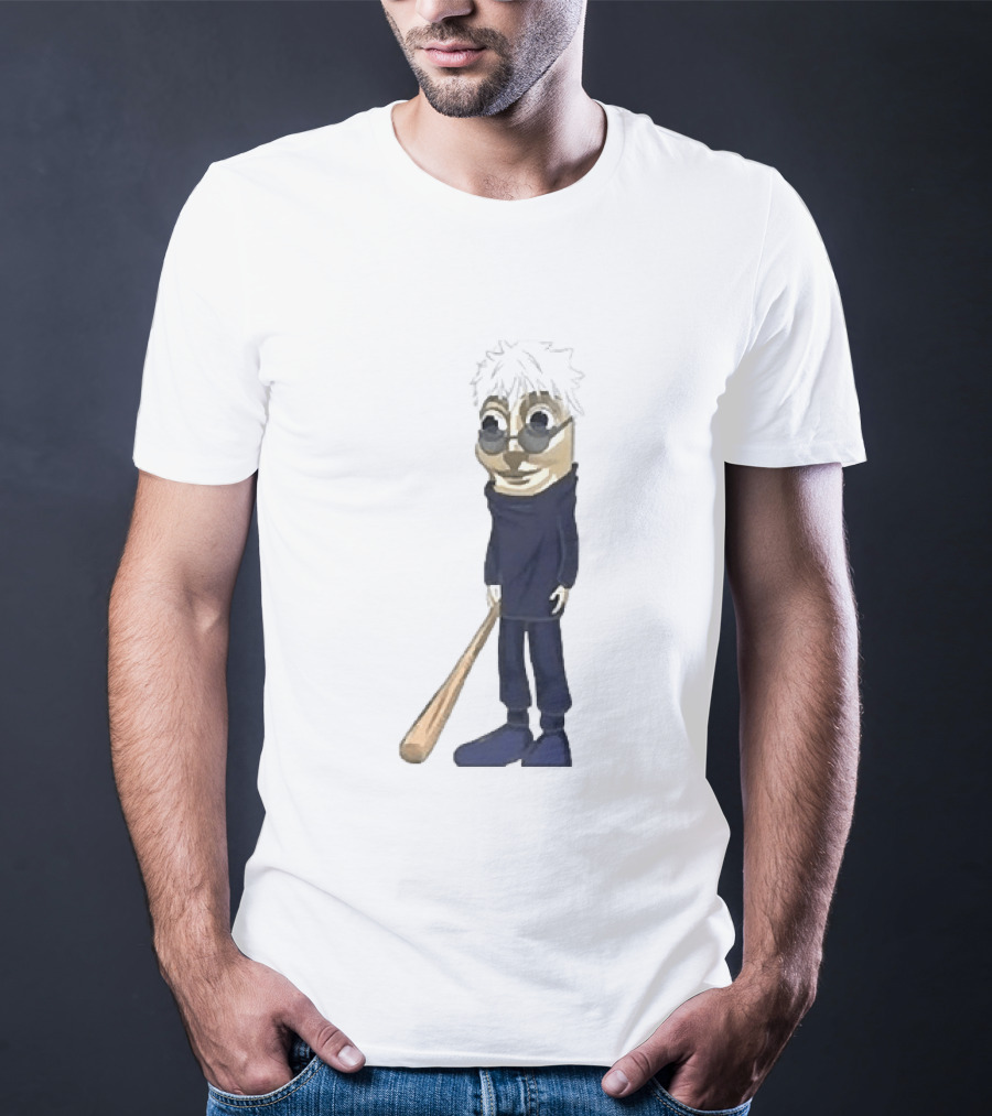 Gojo Satoru Crossover Tung Tung Tung Sahur Character Fusion T-Shirt