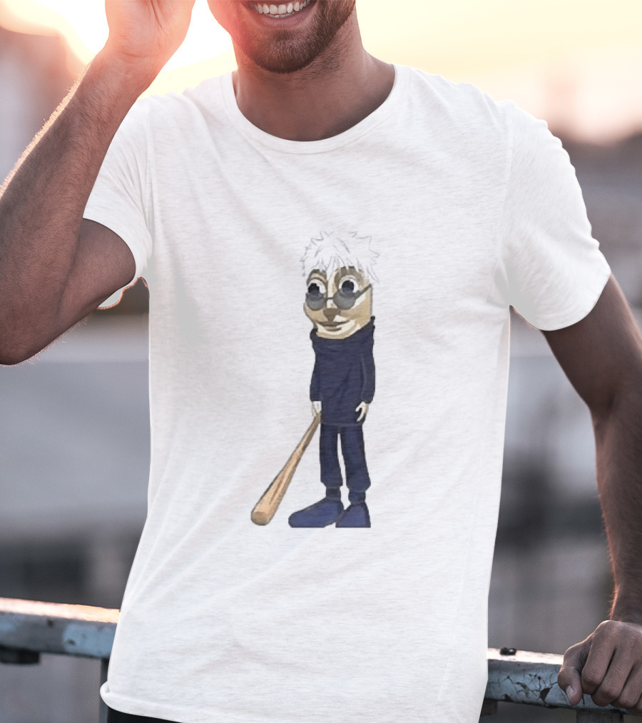Gojo Satoru Crossover Tung Tung Tung Sahur Character Fusion T-Shirt
