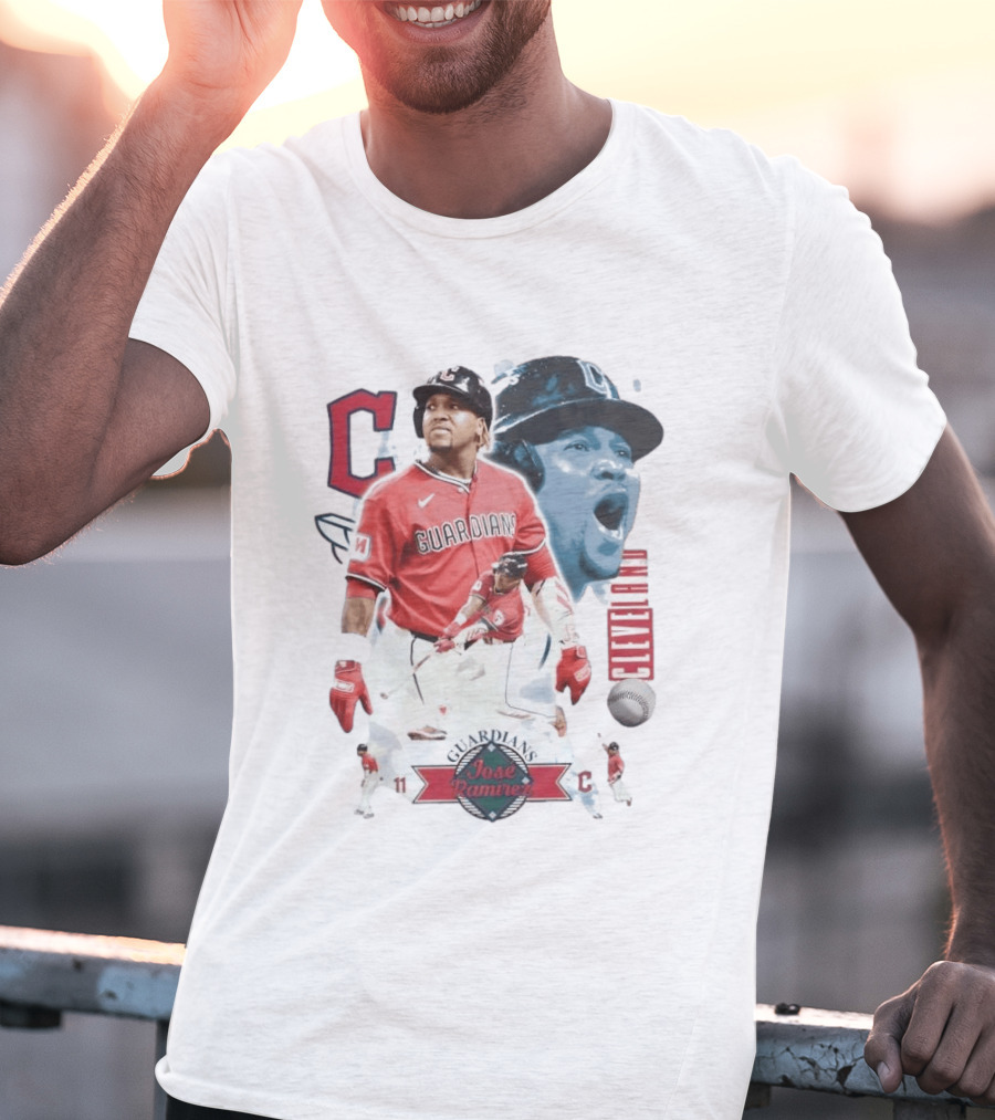 Cleveland Guardians José Ramírez 11 Collage Baseball T-Shirt