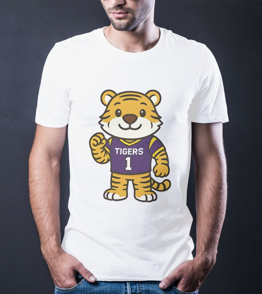 LSU Tigers Mike The Tiger Chibi Cartoon Louisiana Football Team T-Shirt