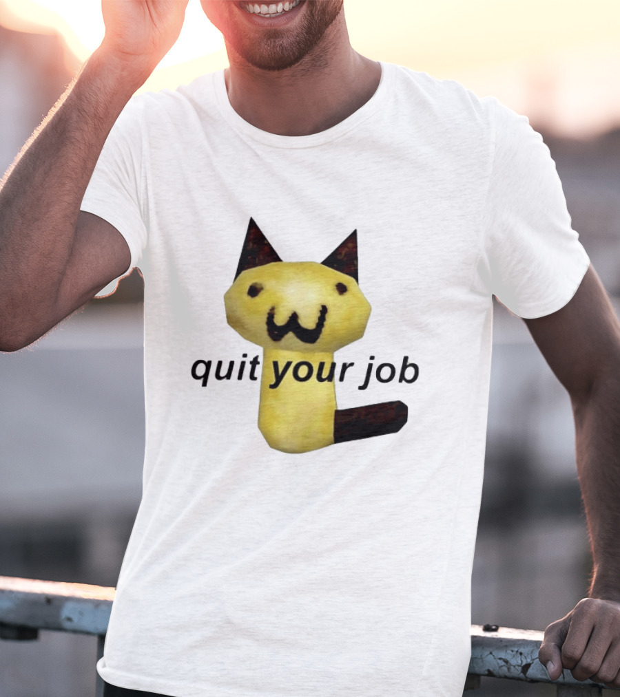 Quit Your Job Potato Cat Meme T-Shirt