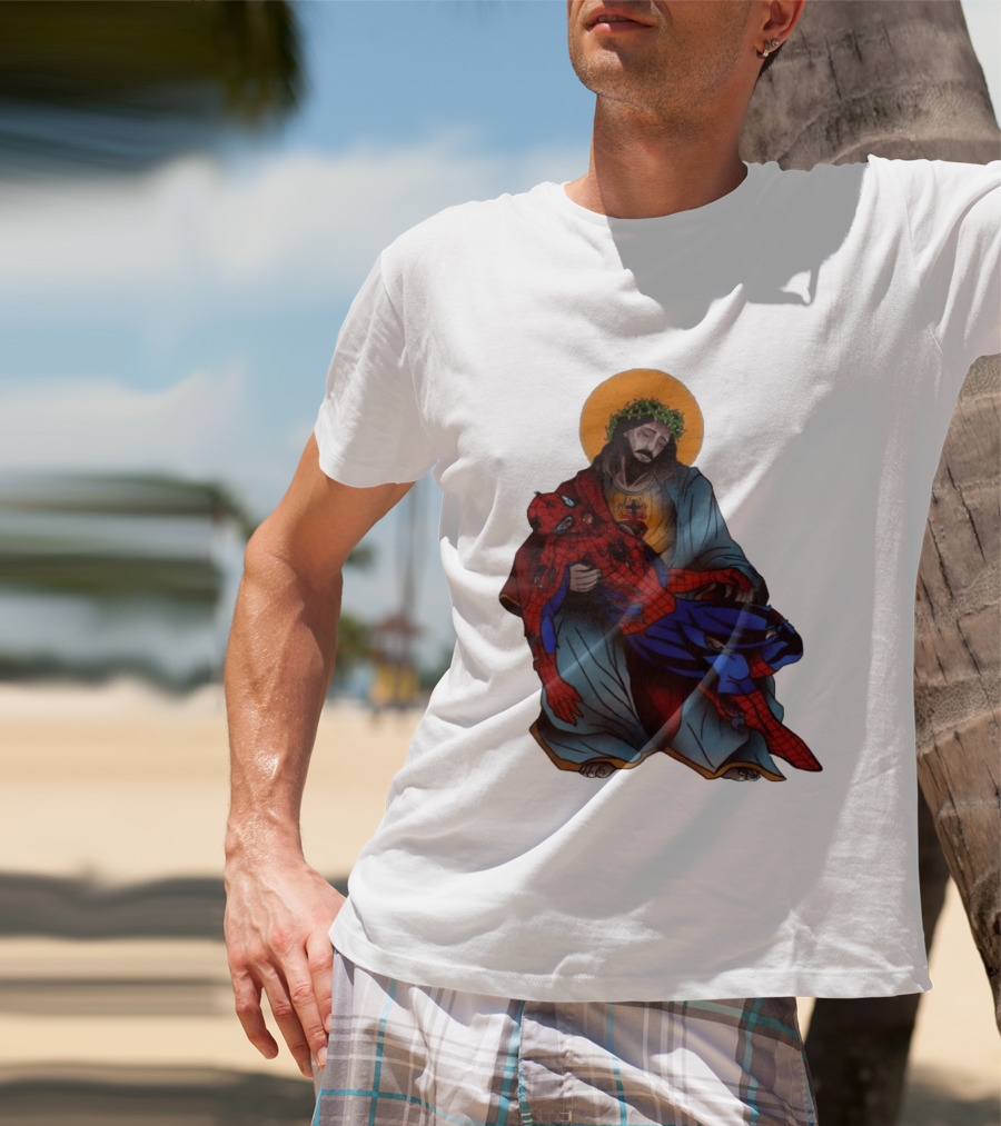 Spider Man Jesus Pieta Marvel T-Shirt