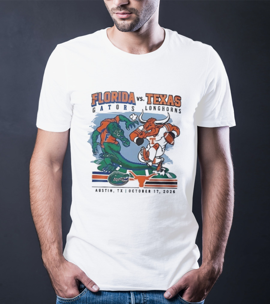 Florida Gators Vs Texas Longhorns Austin October 17 2026 T-Shirt