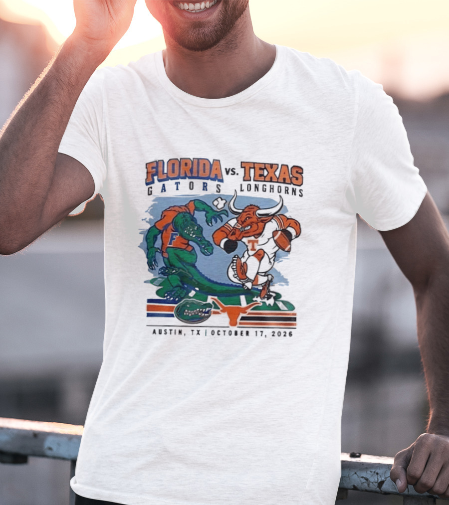 Florida Gators Vs Texas Longhorns Austin October 17 2026 T-Shirt