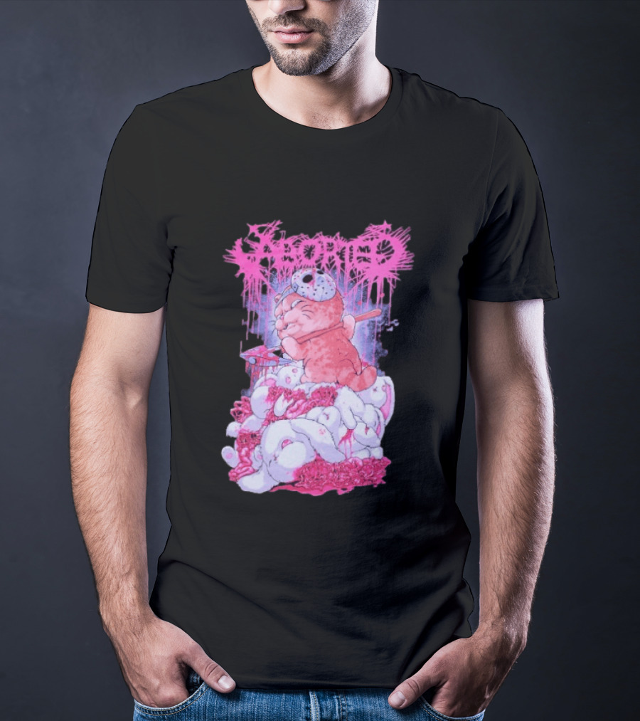 Aborted Murder Kitty Masked Plush With Axe Bunny Pile T-Shirt