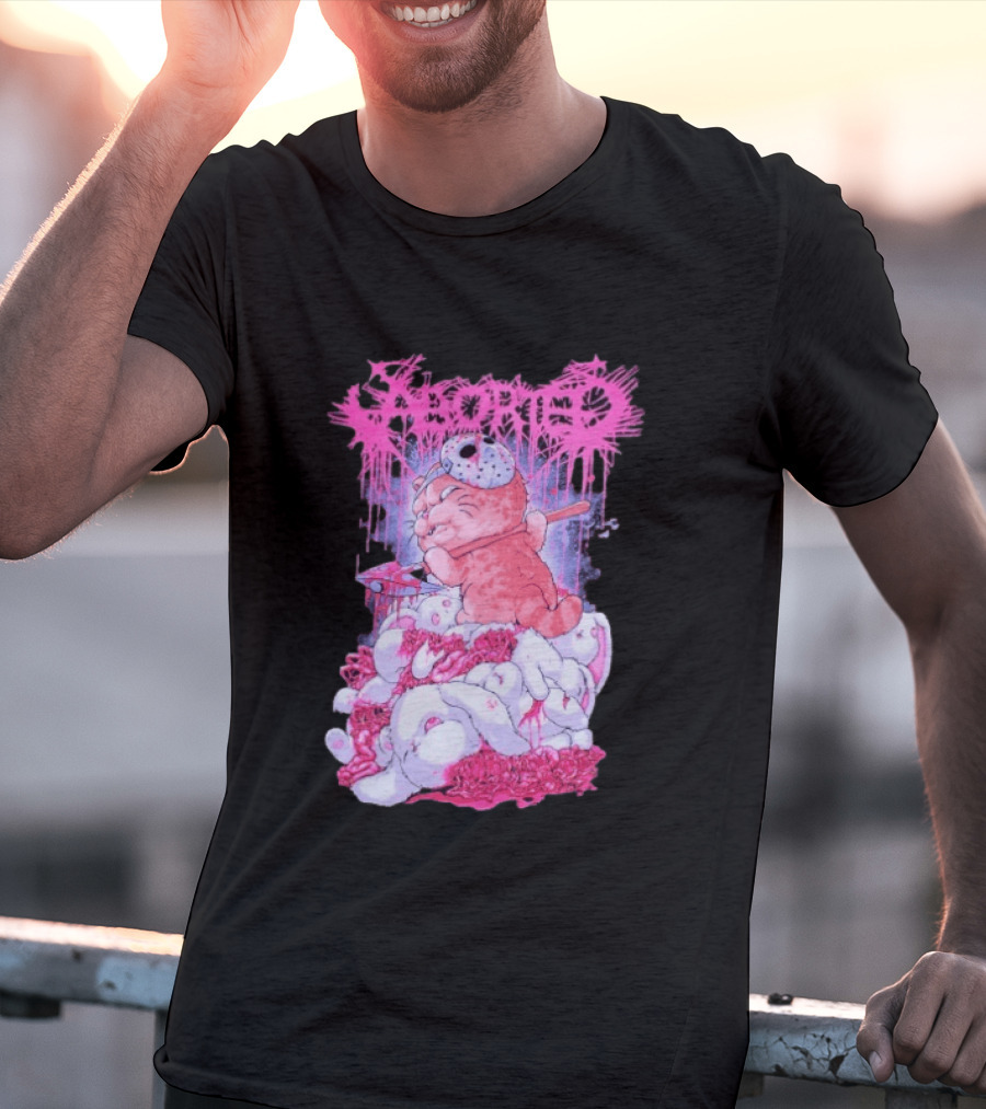 Aborted Murder Kitty Masked Plush With Axe Bunny Pile T-Shirt