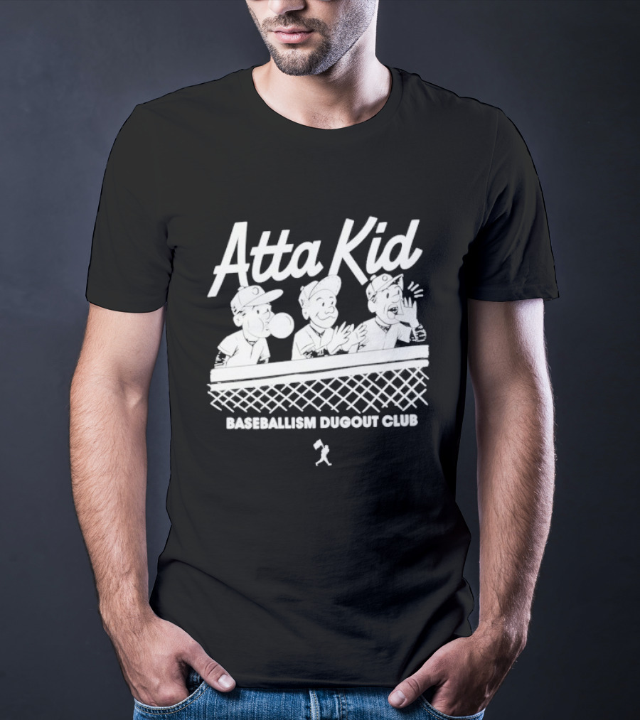 Atta Kid Baseballism Dugout Club Cartoon Characters Fence T-Shirt