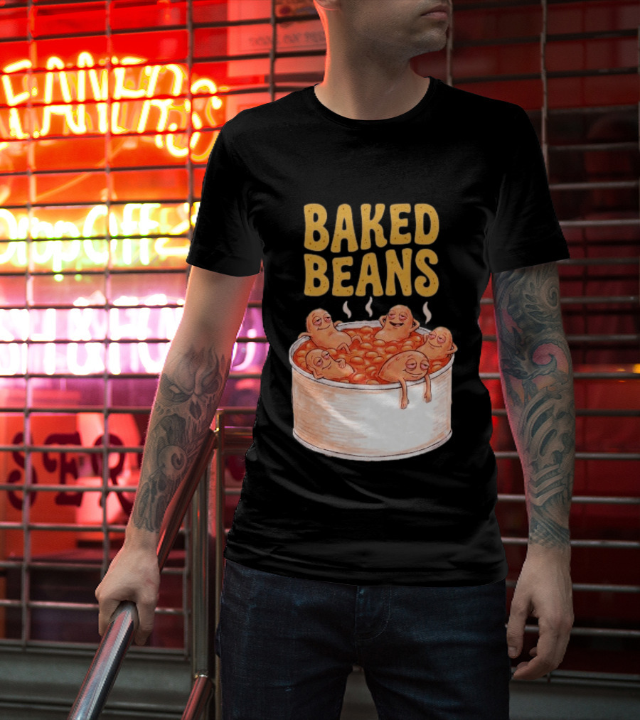 Baked Beans Funny Relaxing Cartoon Beans In Tin T-Shirt