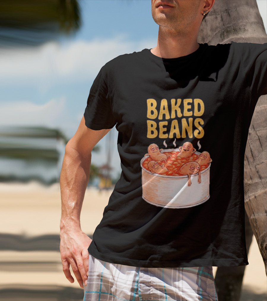 Baked Beans Funny Relaxing Cartoon Beans In Tin T-Shirt