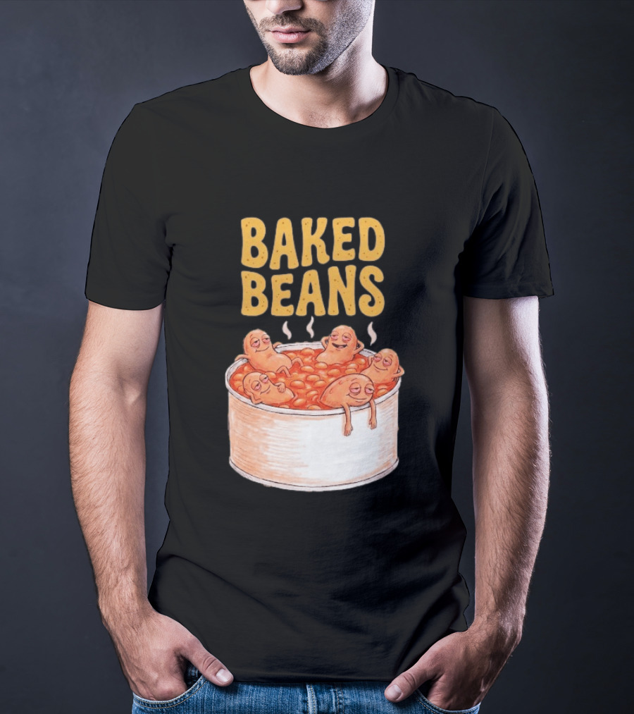 Baked Beans Funny Relaxing Cartoon Beans In Tin T-Shirt