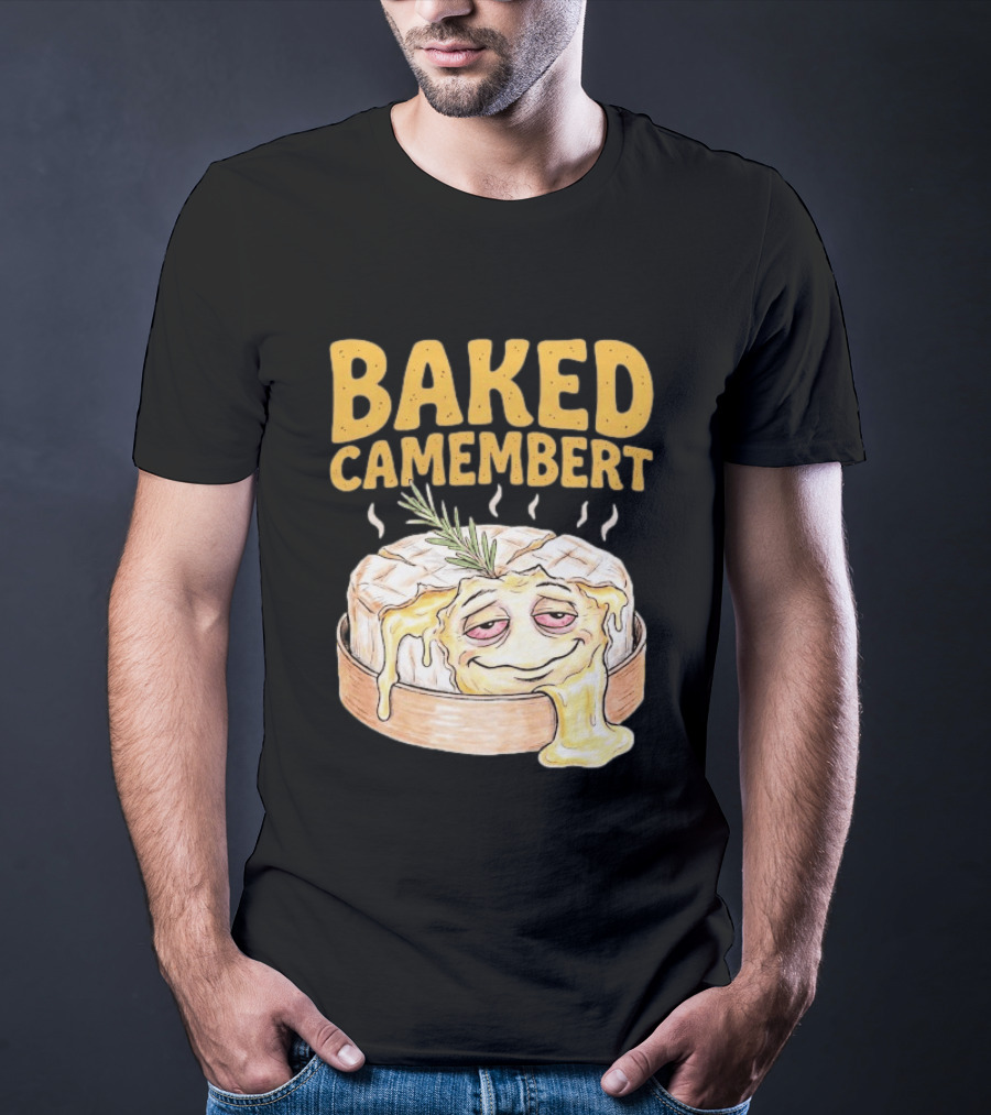 Baked Camembert Melting Cheese Cartoon With Rosemary T-Shirt